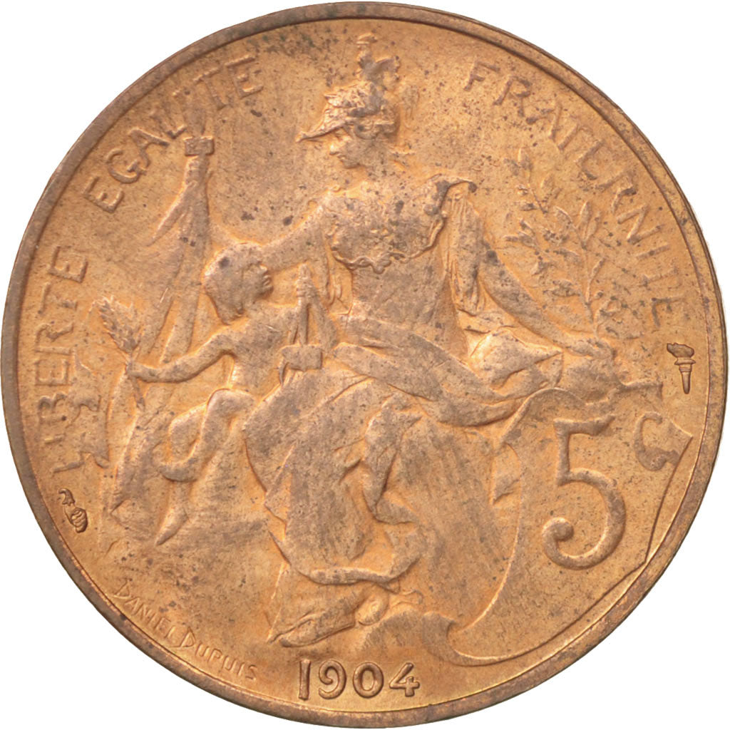 Coin, France, Dupuis, 5 Centimes, 1904, Paris, MS(60-62), Bronze, KM:842