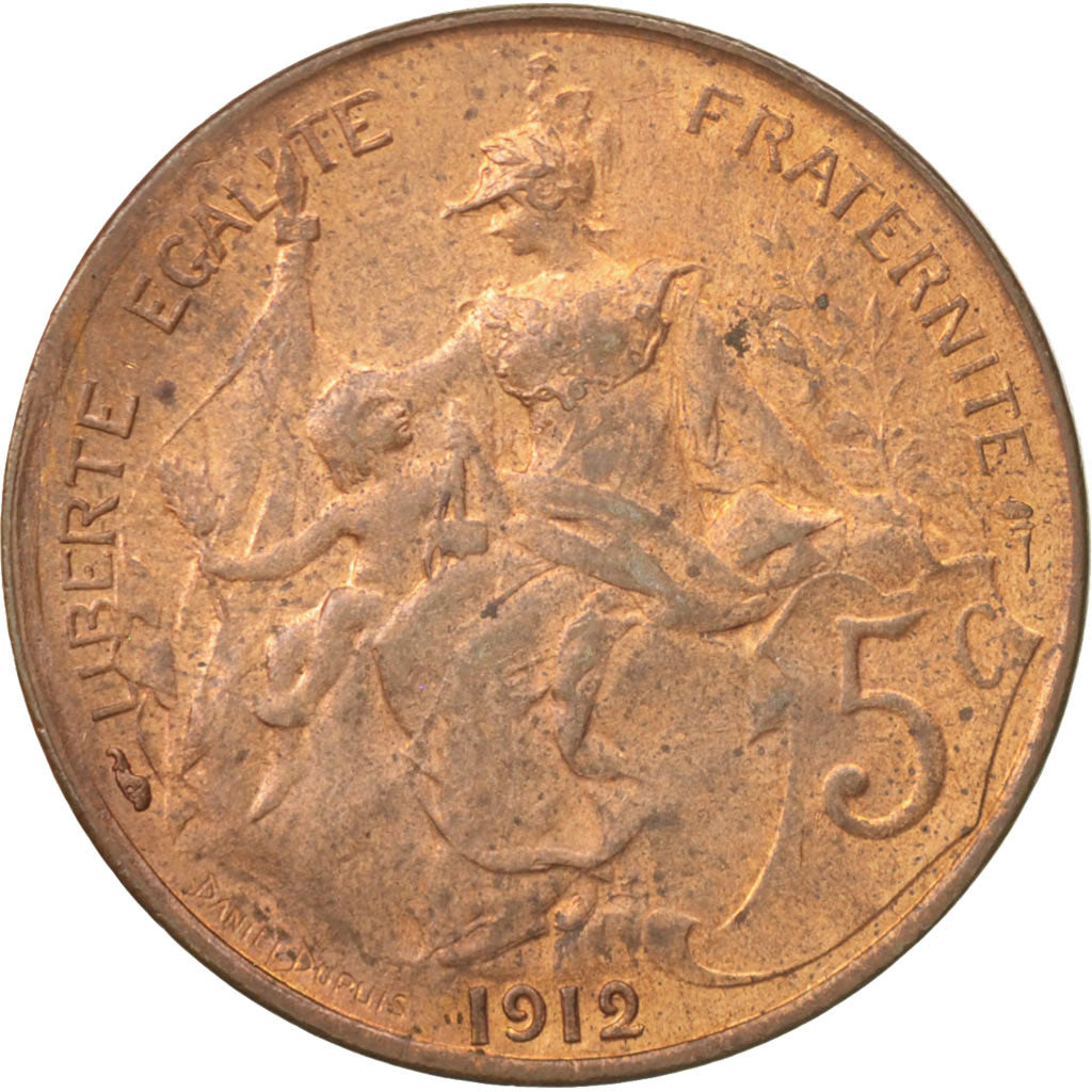 Coin, France, Dupuis, 5 Centimes, 1912, Paris, AU(55-58), Bronze, KM:842