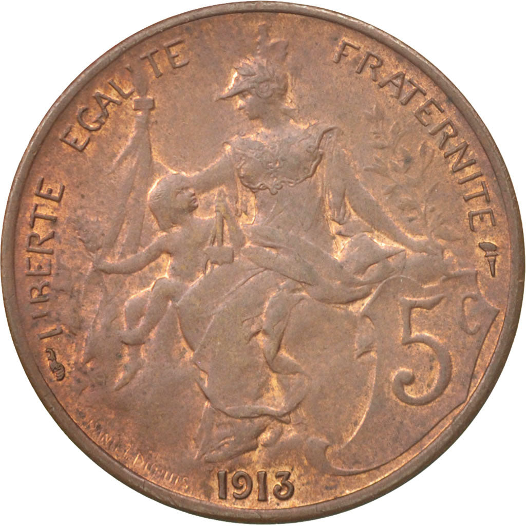 Coin, France, Dupuis, 5 Centimes, 1913, Paris, AU(55-58), Bronze, KM:842