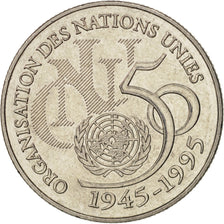 France, ONU, 5 Francs, 1995, Paris, MS(60-62), Nickel Clad Copper-Nickel