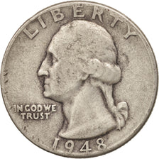 Coin, United States, Washington Quarter, Quarter, 1948, U.S. Mint, Philadelphia