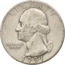 États-Unis, Washington Quarter, Quarter, 1951, U.S. Mint, Denver, TB, Argent