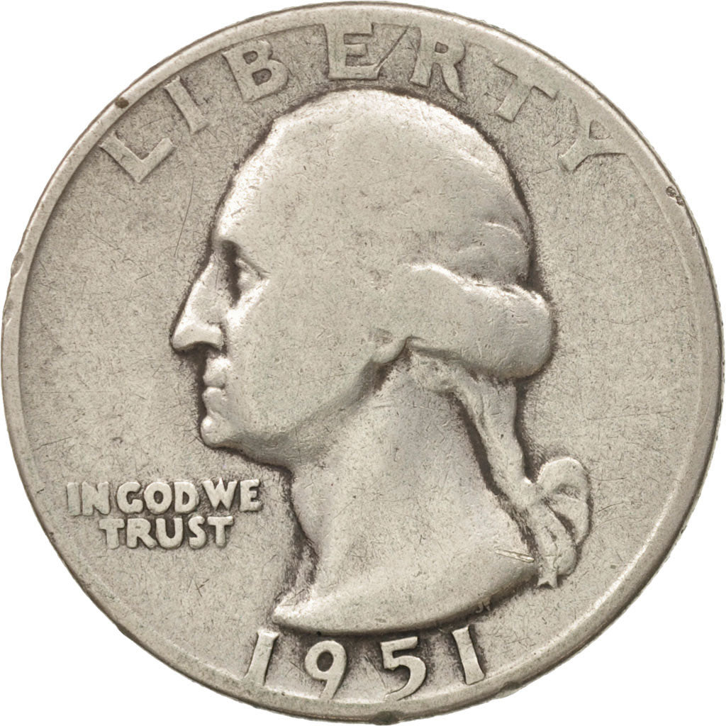 United States, Washington Quarter, Quarter, 1951, U.S. Mint, San Francisco
