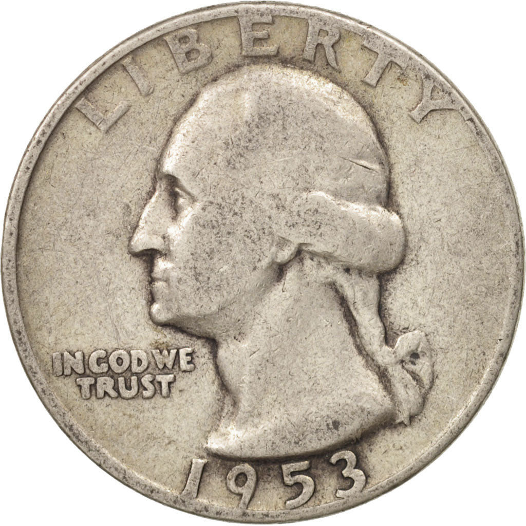 États-Unis, Washington Quarter, Quarter, 1953, U.S. Mint, Philadelphia, B+