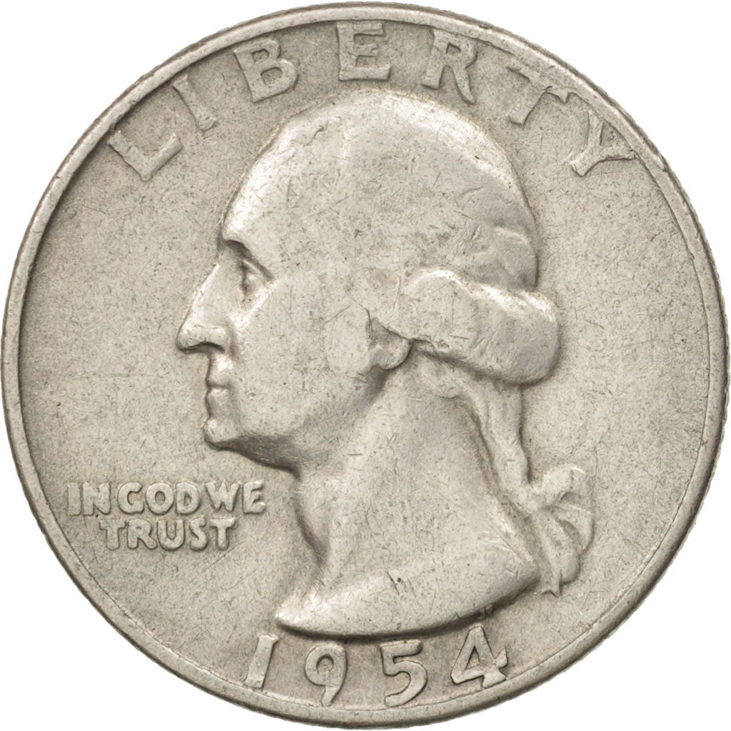 États-Unis, Washington Quarter, Quarter, 1954, U.S. Mint, Denver, TB+, Argent