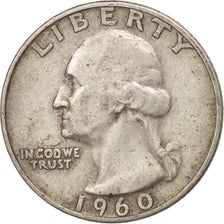 États-Unis, Washington Quarter, Quarter, 1960, U.S. Mint, Denver, TTB, Argent