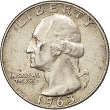 Coin, United States, Washington Quarter, Quarter, 1963, U.S. Mint, Denver