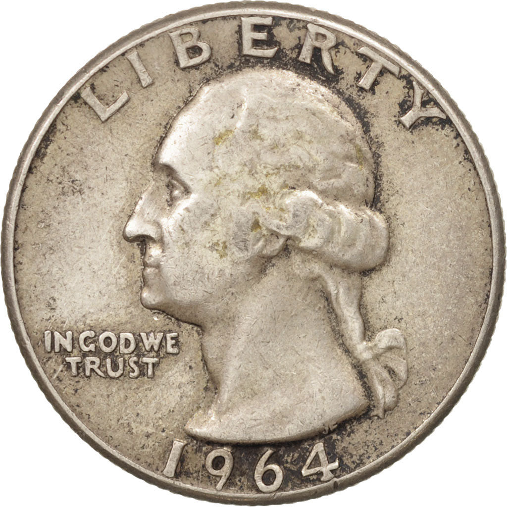 Coin, United States, Washington Quarter, Quarter, 1964, U.S. Mint, Philadelphia