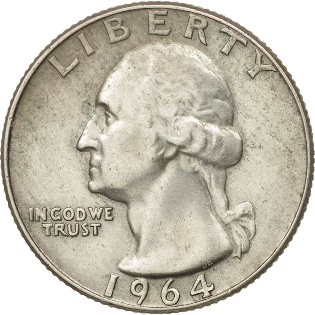 Coin, United States, Washington Quarter, Quarter, 1964, U.S. Mint, Denver