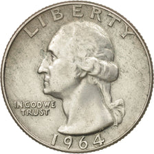 Coin, United States, Washington Quarter, Quarter, 1964, U.S. Mint, Denver