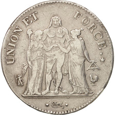 France, Union et Force, 5 Francs, AN 11, Paris, TTB, Argent, KM:639.1