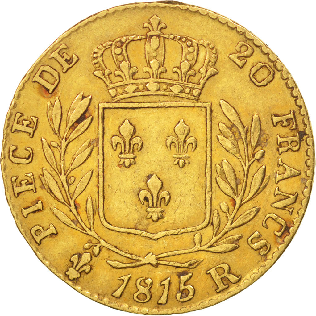France, Louis XVIII, Louis XVIII, 20 Francs, 1815, London, TTB, Or, KM:706.7