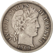 United States, Barber Dime, Dime, 1900, U.S. Mint, Philadelphia, VF(30-35)