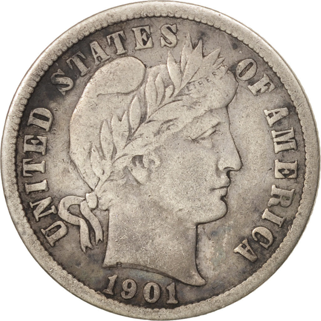 United States, Barber Dime, Dime, 1901, U.S. Mint, Philadelphia, VF(20-25)