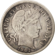United States, Barber Dime, Dime, 1901, U.S. Mint, Philadelphia, VF(20-25)