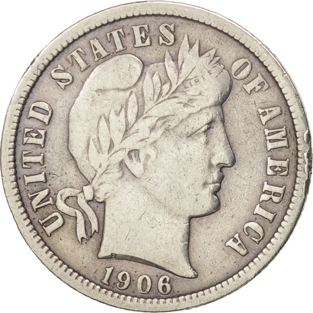 Vereinigte Staaten, Barber Dime, Dime, 1906, U.S. Mint, Philadelphia, S+