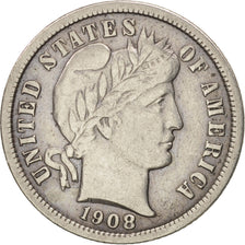 United States, Barber Dime, Dime, 1908, U.S. Mint, Philadelphia, EF(40-45)