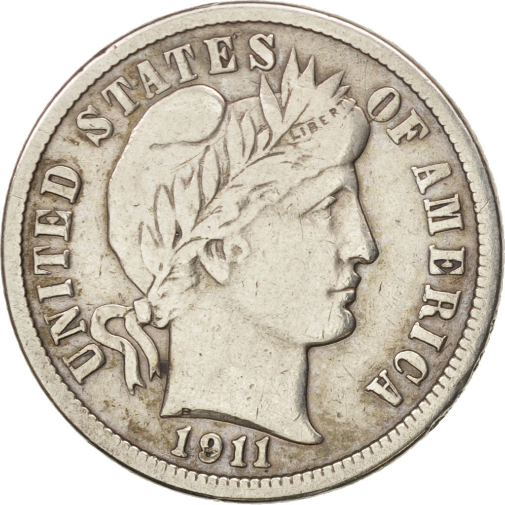 United States, Barber Dime, Dime, 1911, U.S. Mint, Philadelphia, EF(40-45)