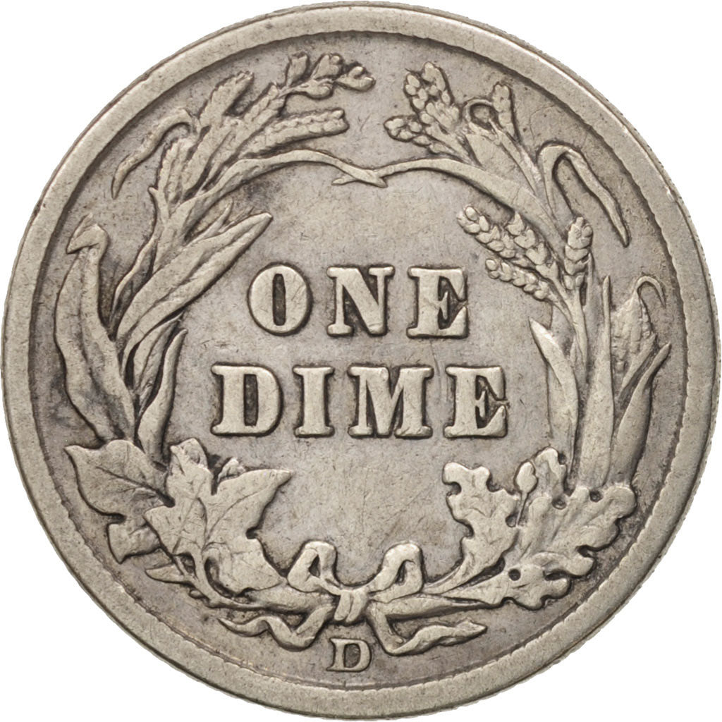 United States, Barber Dime, Dime, 1912, U.S. Mint, Denver, VF(30-35), Silver