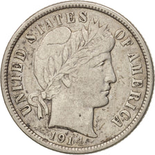 United States, Barber Dime, Dime, 1914, U.S. Mint, Denver, EF(40-45), Silver