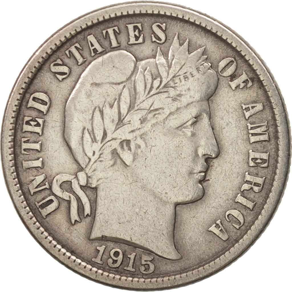 United States, Barber Dime, Dime, 1915, U.S. Mint, Philadelphia, EF(40-45)