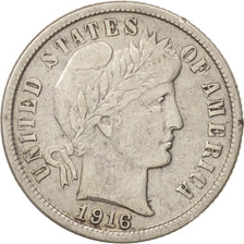 United States, Barber Dime, Dime, 1916, U.S. Mint, San Francisco, VF(30-35)