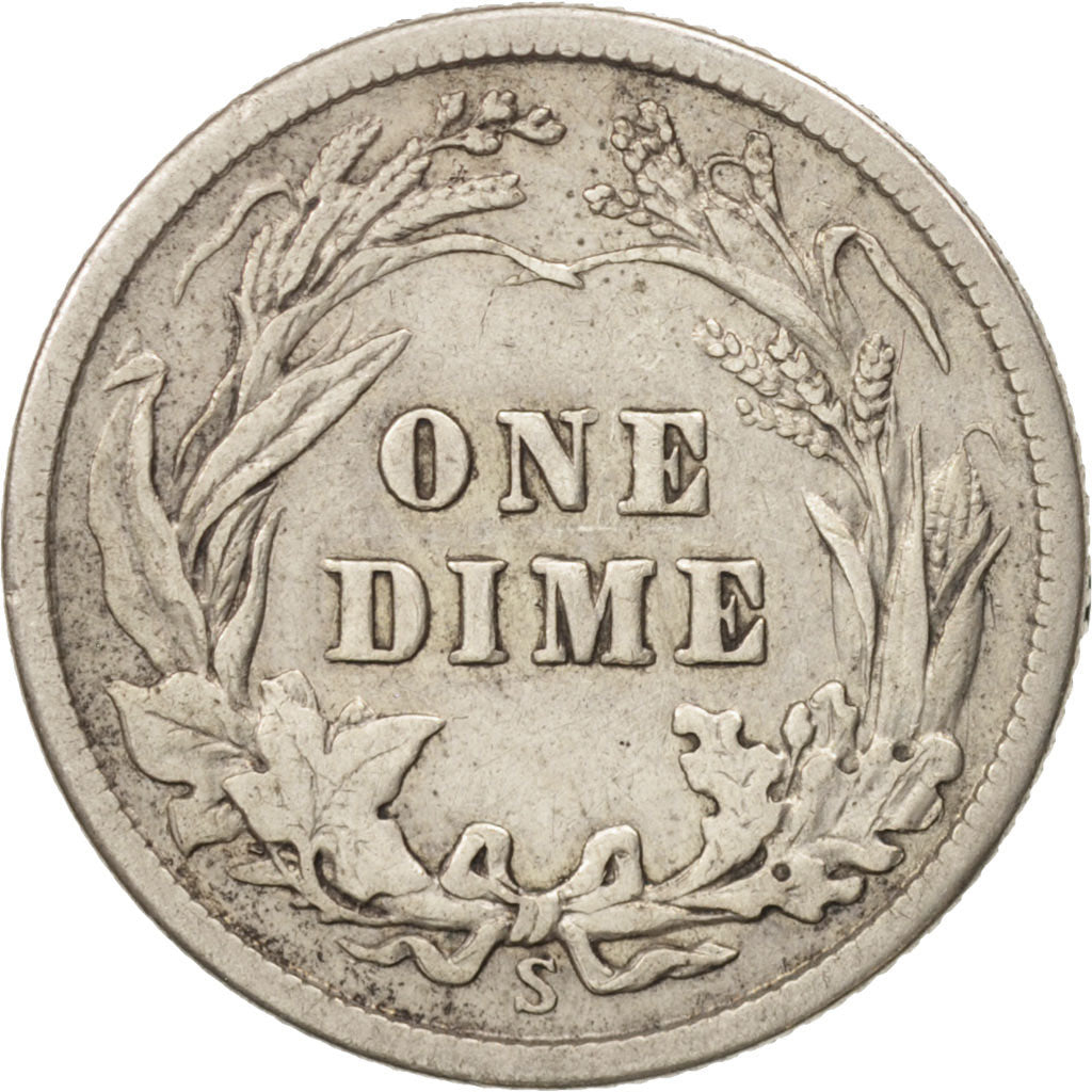 United States, Barber Dime, Dime, 1916, U.S. Mint, San Francisco, VF(30-35)