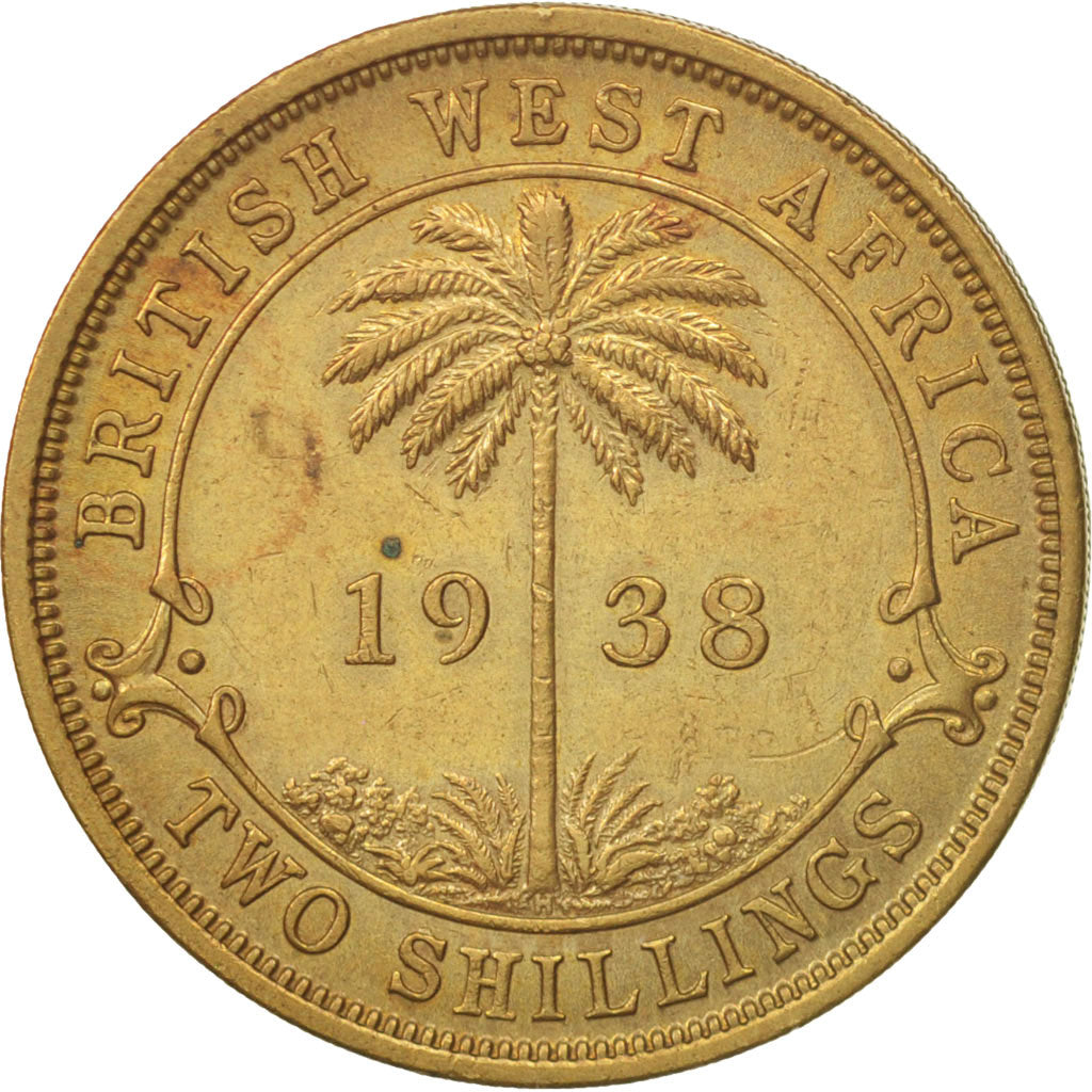 BRITISH WEST AFRICA, George VI, 2 Shillings, 1938, EF(40-45), Nickel-brass