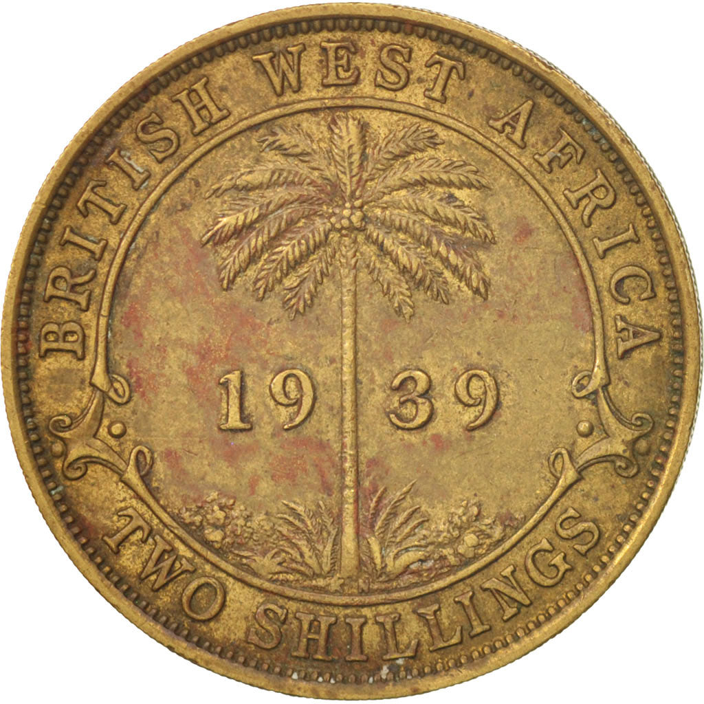 BRITISH WEST AFRICA, George VI, 2 Shillings, 1939, EF(40-45), Nickel-brass