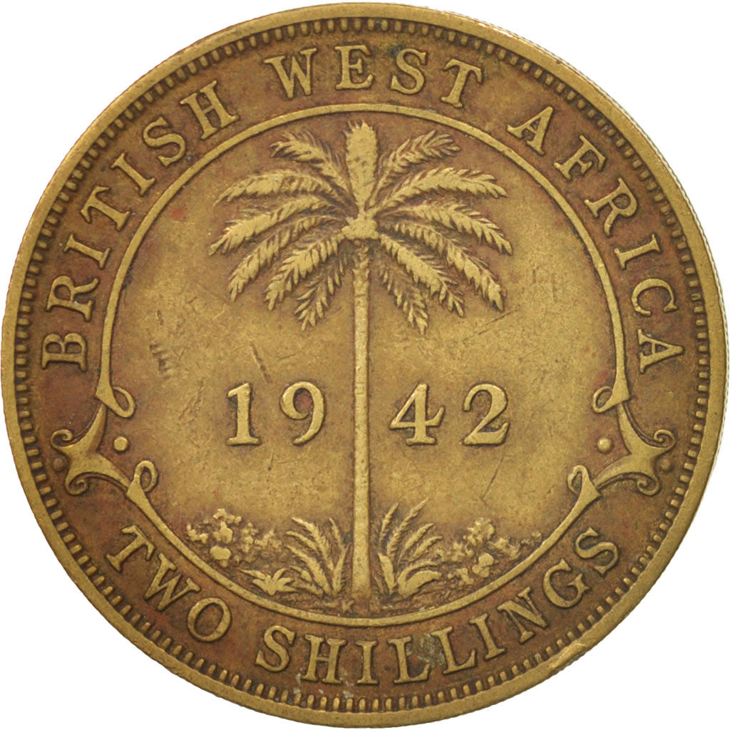 BRITISH WEST AFRICA, George VI, 2 Shillings, 1942, VF(30-35), Nickel-brass
