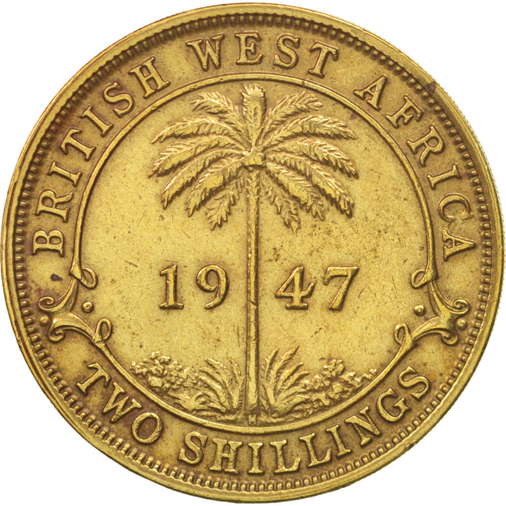BRITISH WEST AFRICA, George VI, 2 Shillings, 1947, Heaton, EF(40-45)