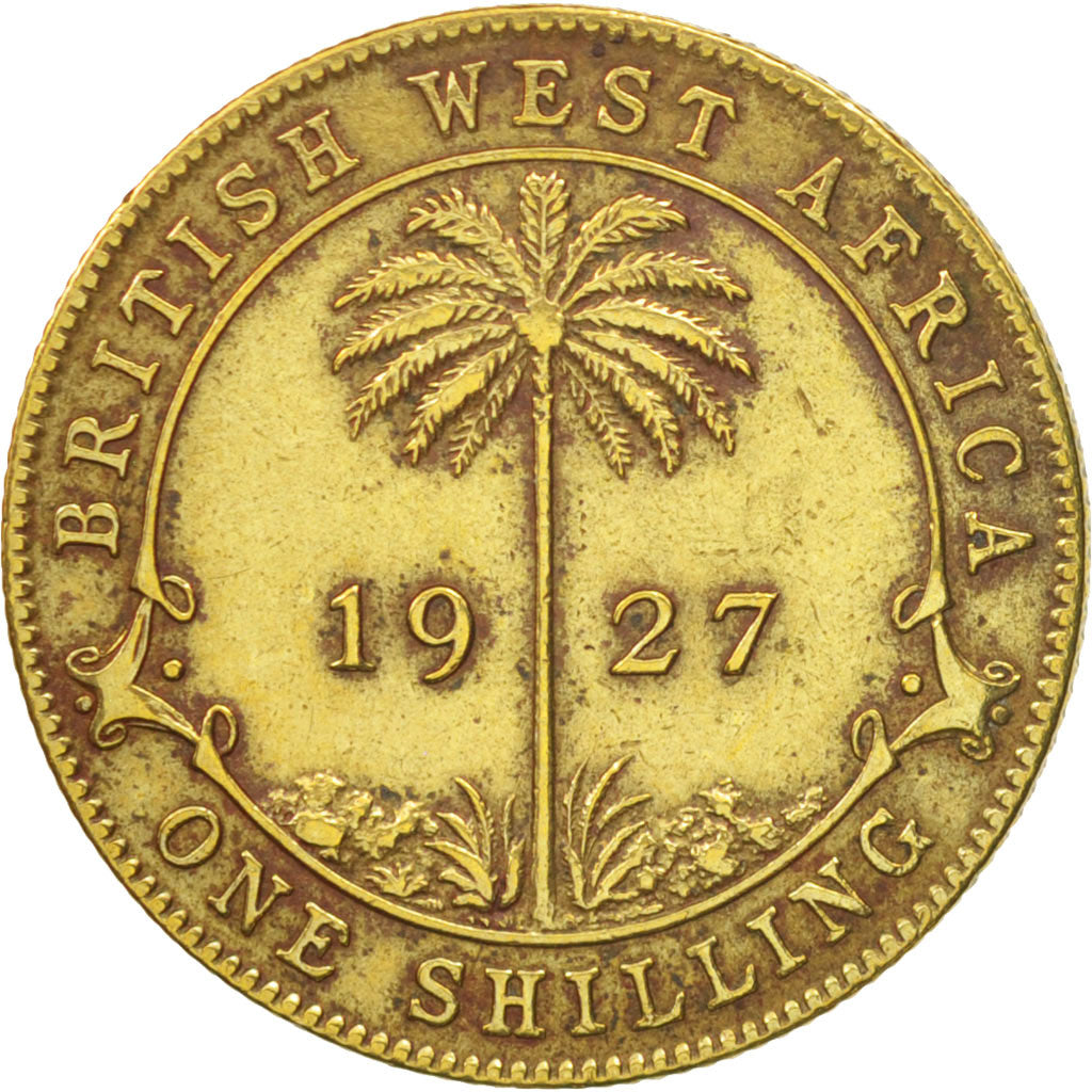 BRITISH WEST AFRICA, George V, Shilling, 1927, EF(40-45), Tin-Brass, KM:12a