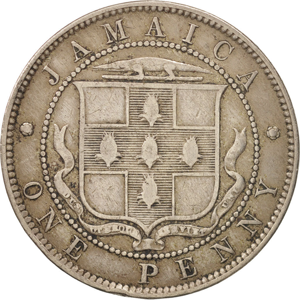 Jamaica, Victoria, Penny, 1900, Heaton, VF(30-35), Copper-nickel, KM:17