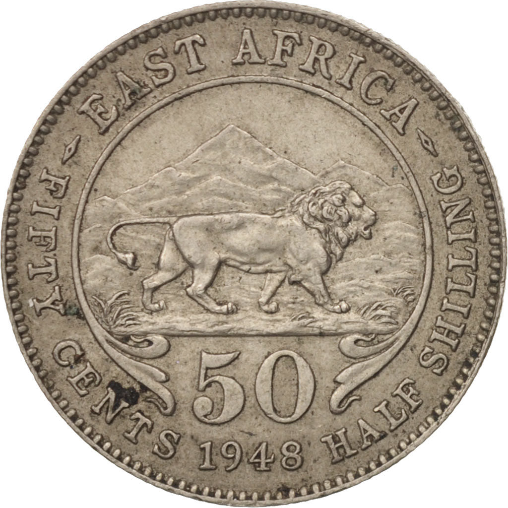 EAST AFRICA, George VI, 50 Cents, 1948, EF(40-45), Copper-nickel, KM:30