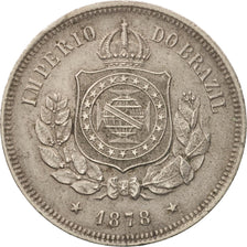 Brazil, Pedro II, 100 Reis, 1878, EF(40-45), Copper-nickel, KM:477