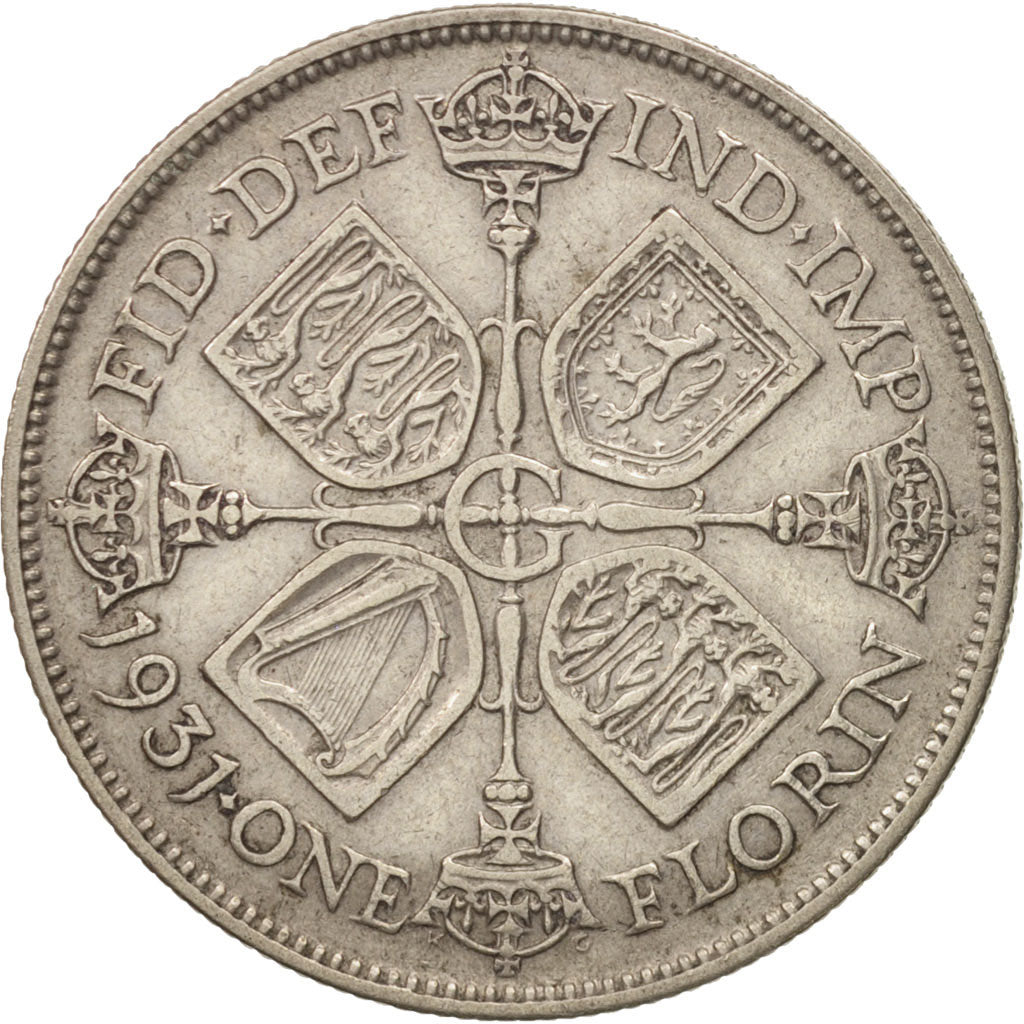Great Britain, George V, Florin, Two Shillings, 1931, VF(30-35), Silver, KM:834