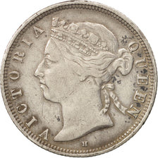 Monnaie, Hong Kong, Victoria, 20 Cents, 1890, Heaton, TB+, Argent, KM:7