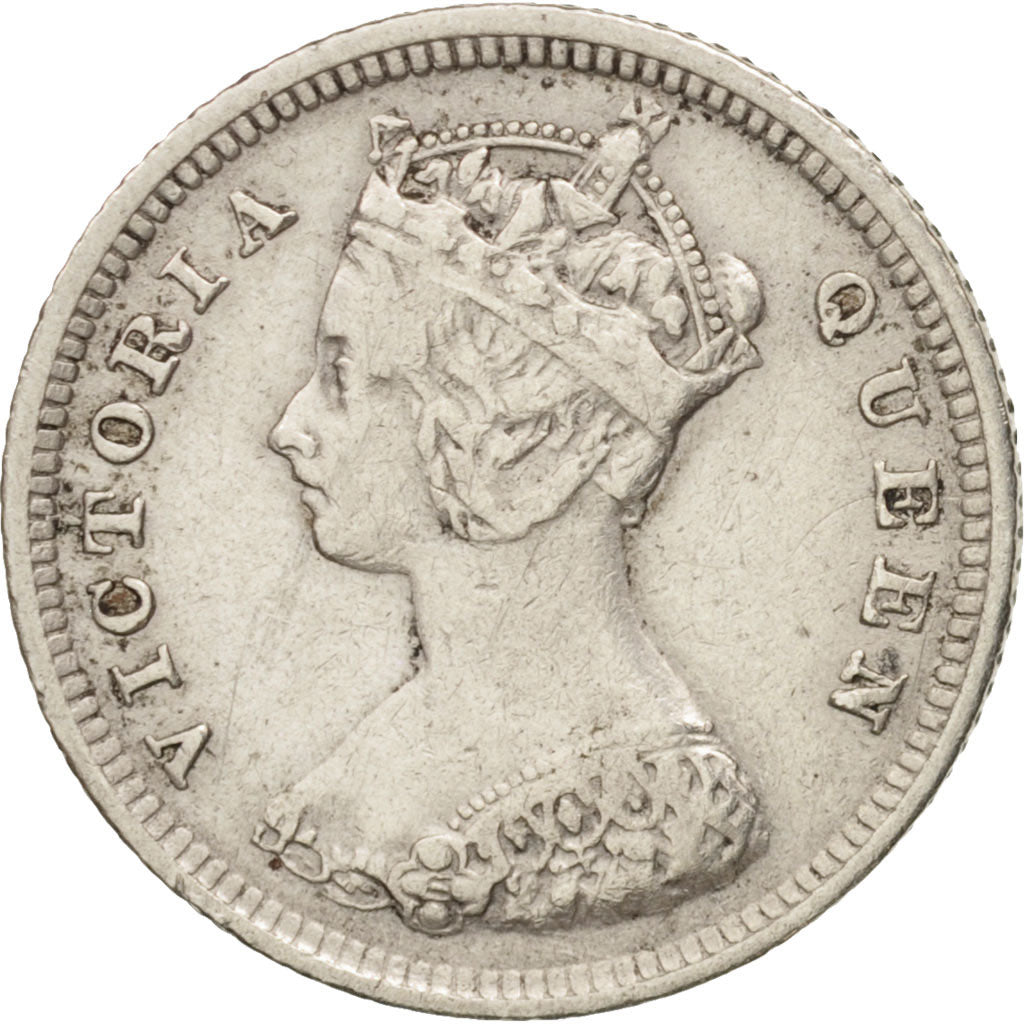 Hong Kong, Victoria, 10 Cents, 1888, EF(40-45), Silver, KM:6.3