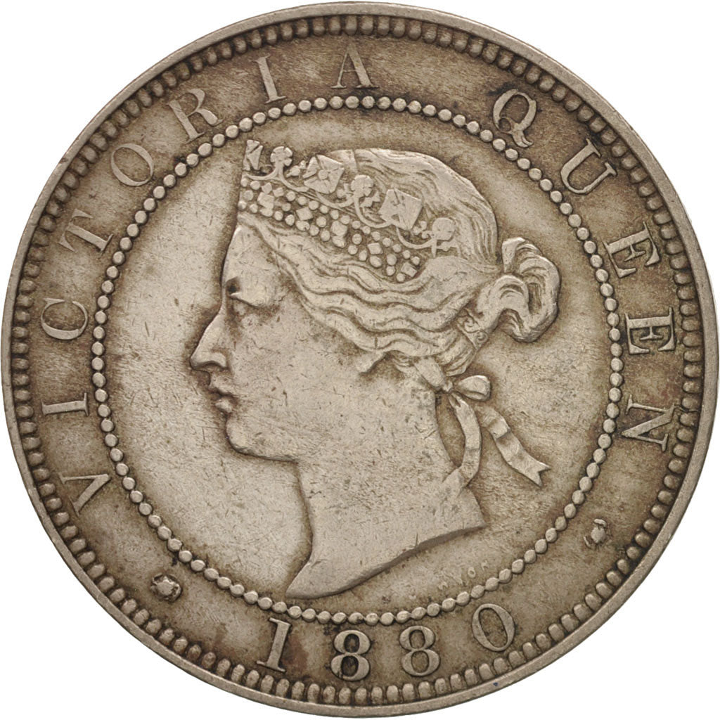 Jamaica, Victoria, Penny, 1880, Heaton, EF(40-45), Copper-nickel, KM:17