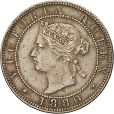 Jamaica, Victoria, Penny, 1880, Heaton, BC+, Cobre - níquel, KM:17