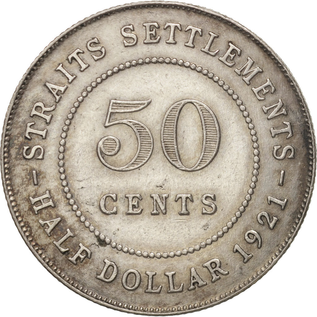 Straits Settlements, George V, 50 Cents, 1921, EF(40-45), Silver, KM:35.1