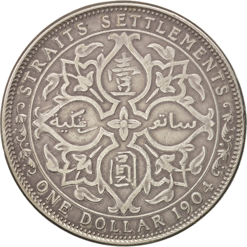 Straits Settlements, Edward VII, Dollar, 1904, S+, Silber, KM:25