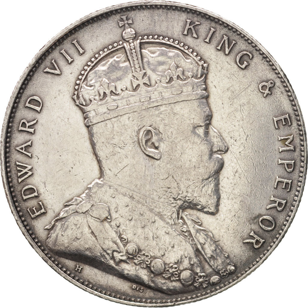 Straits Settlements, Edward VII, Dollar, 1907, Heaton, SS, Silber, KM:26