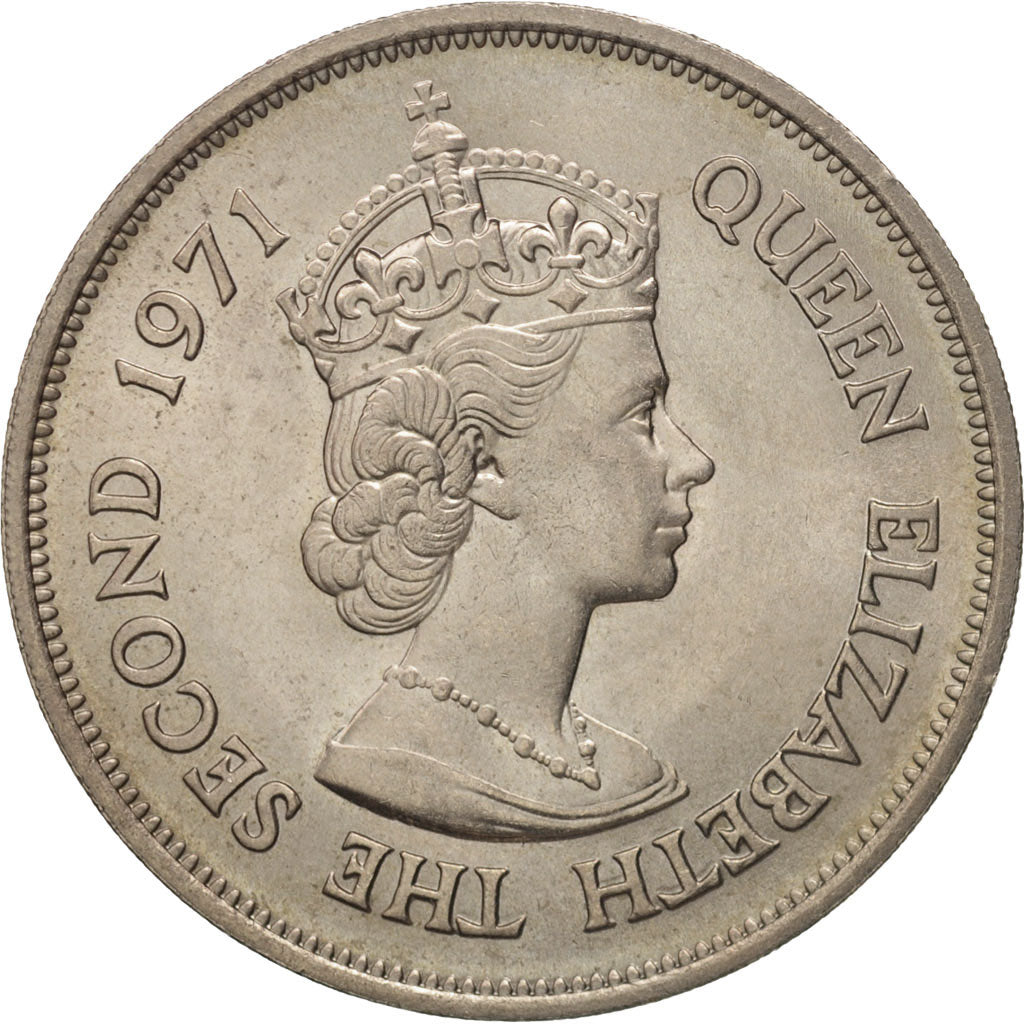 Mauritius, Elizabeth II, 10 Rupees, 1971, MS(63), Copper-nickel, KM:38