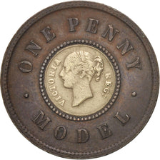 Münze, Großbritannien, Victoria, Penny, 1844, S+, Copper And Brass, KM:9b