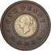 Münze, Großbritannien, Victoria, Penny, 1844, S+, Copper And Brass, KM:9b