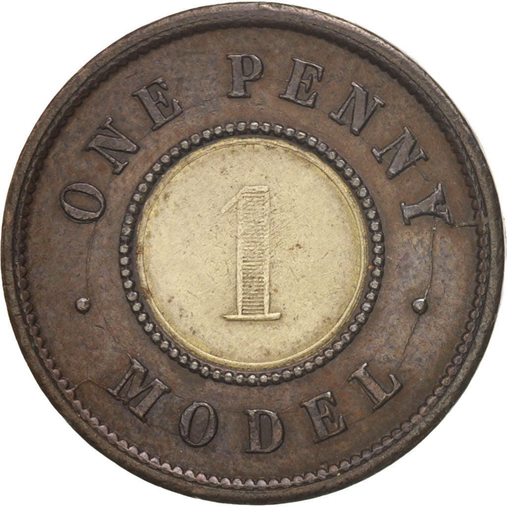 Münze, Großbritannien, Victoria, Penny, 1844, S+, Copper And Brass, KM:9b