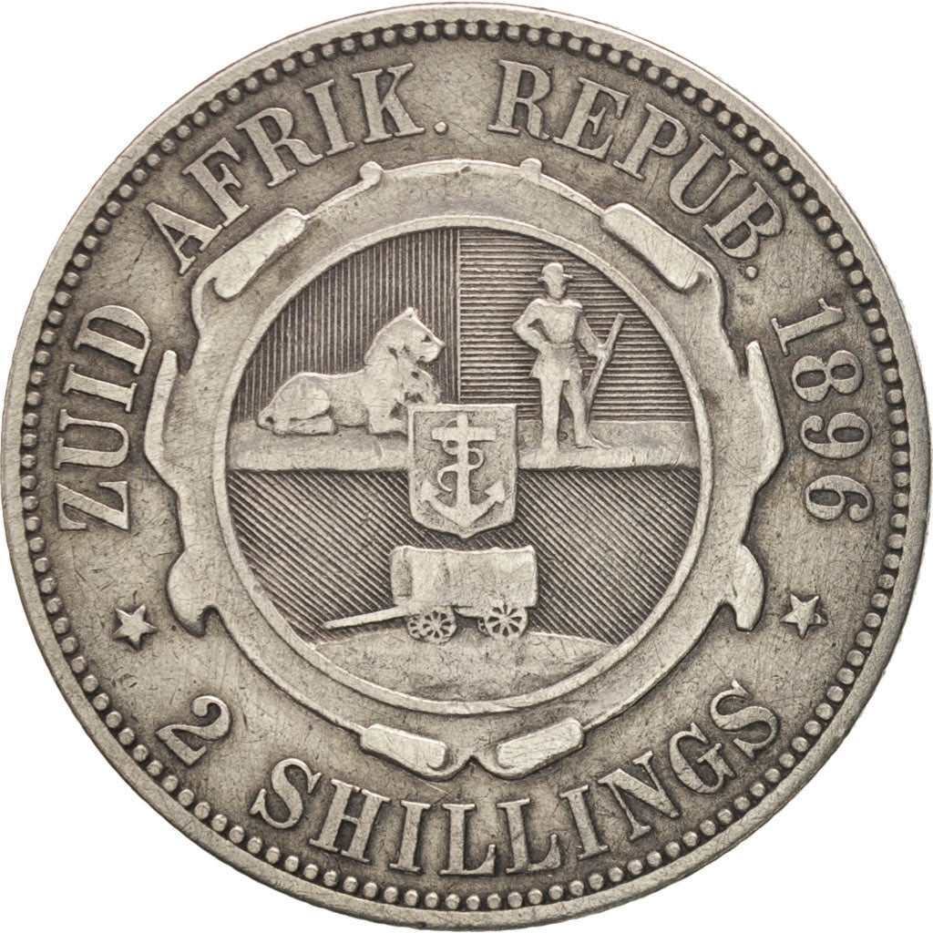 South Africa, 2 Shillings, 1896, F(12-15), Silver, KM:6