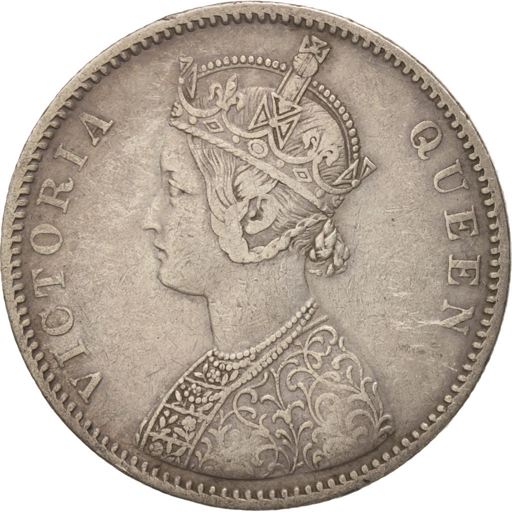 INDIA-BRITISH, Victoria, Rupee, 1875, VF(20-25), Silver, KM:473.2