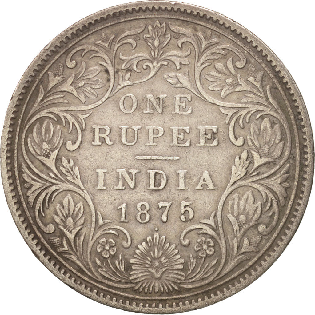 INDIA-BRITISH, Victoria, Rupee, 1875, VF(20-25), Silver, KM:473.2